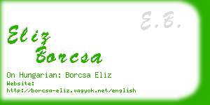 eliz borcsa business card